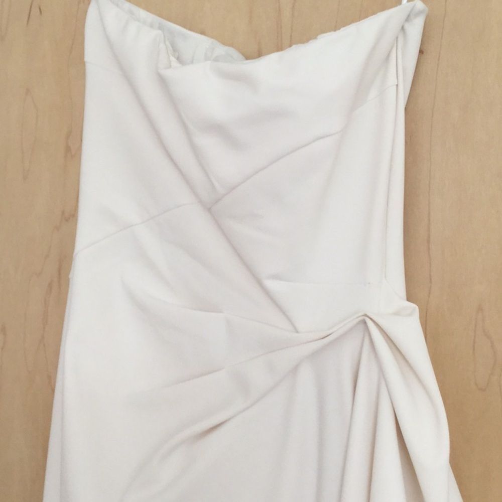 Chiara Boni Strapless Bustier Side-Drape LongDress - Picture 2 of 11